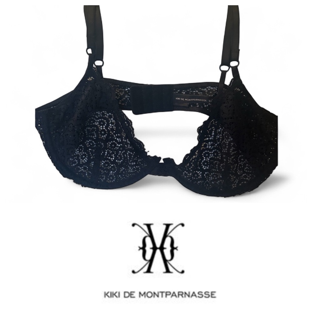 Kiki De Montparnasse Black Crochet Lace Bra